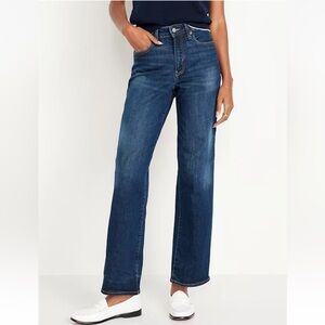 Old Navy high rise O.G. Loose secret-smooth Dark Blue Straight Leg Women's Jeans